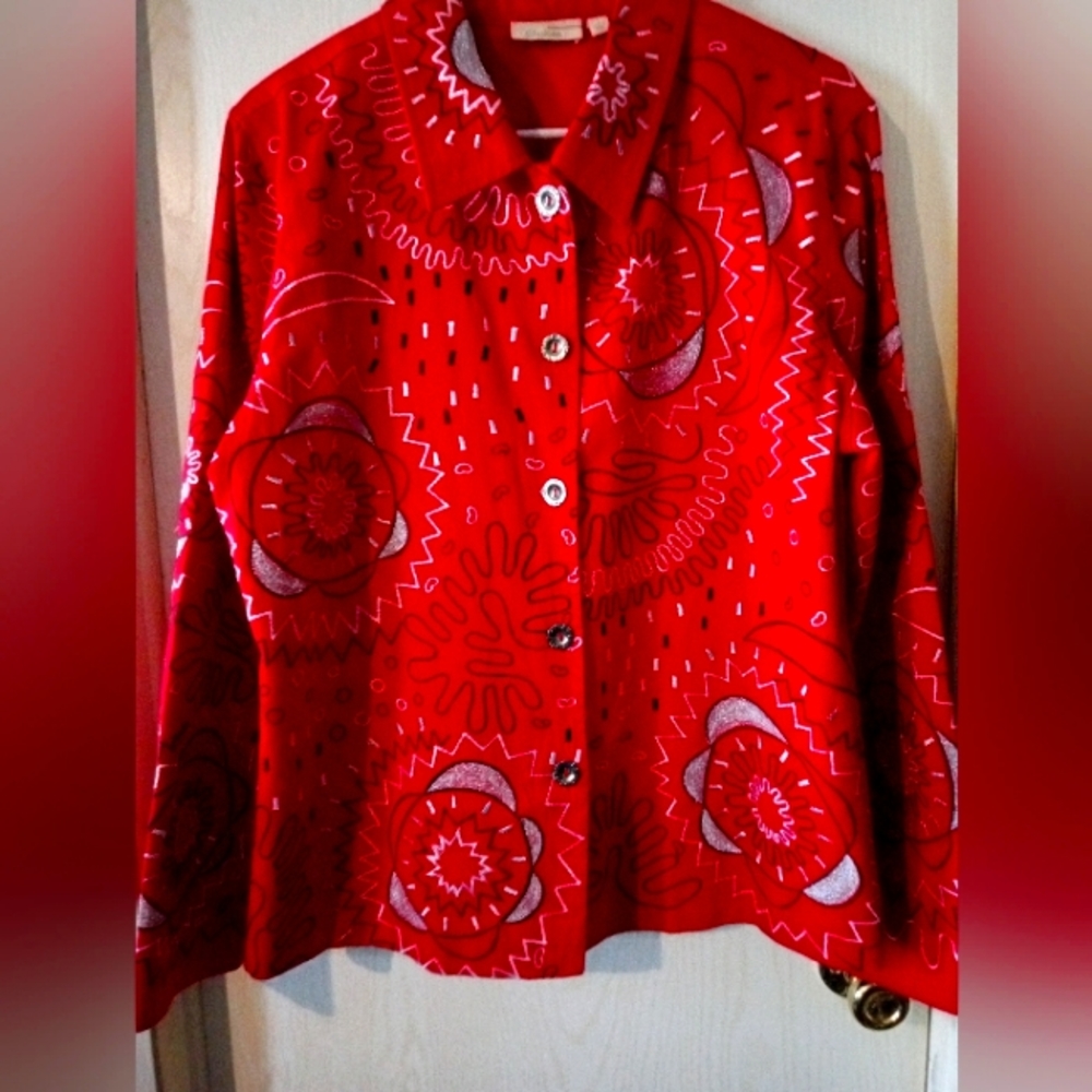 Choices red embroidered jacket